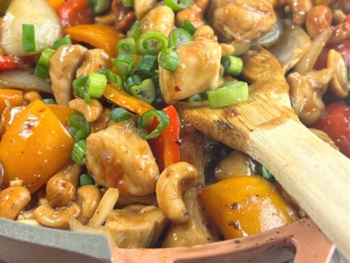 Healthy Air Fryer Cashew Chicken Stir-Fry
