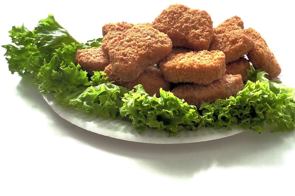 chicken nuggets, poultry, flesh